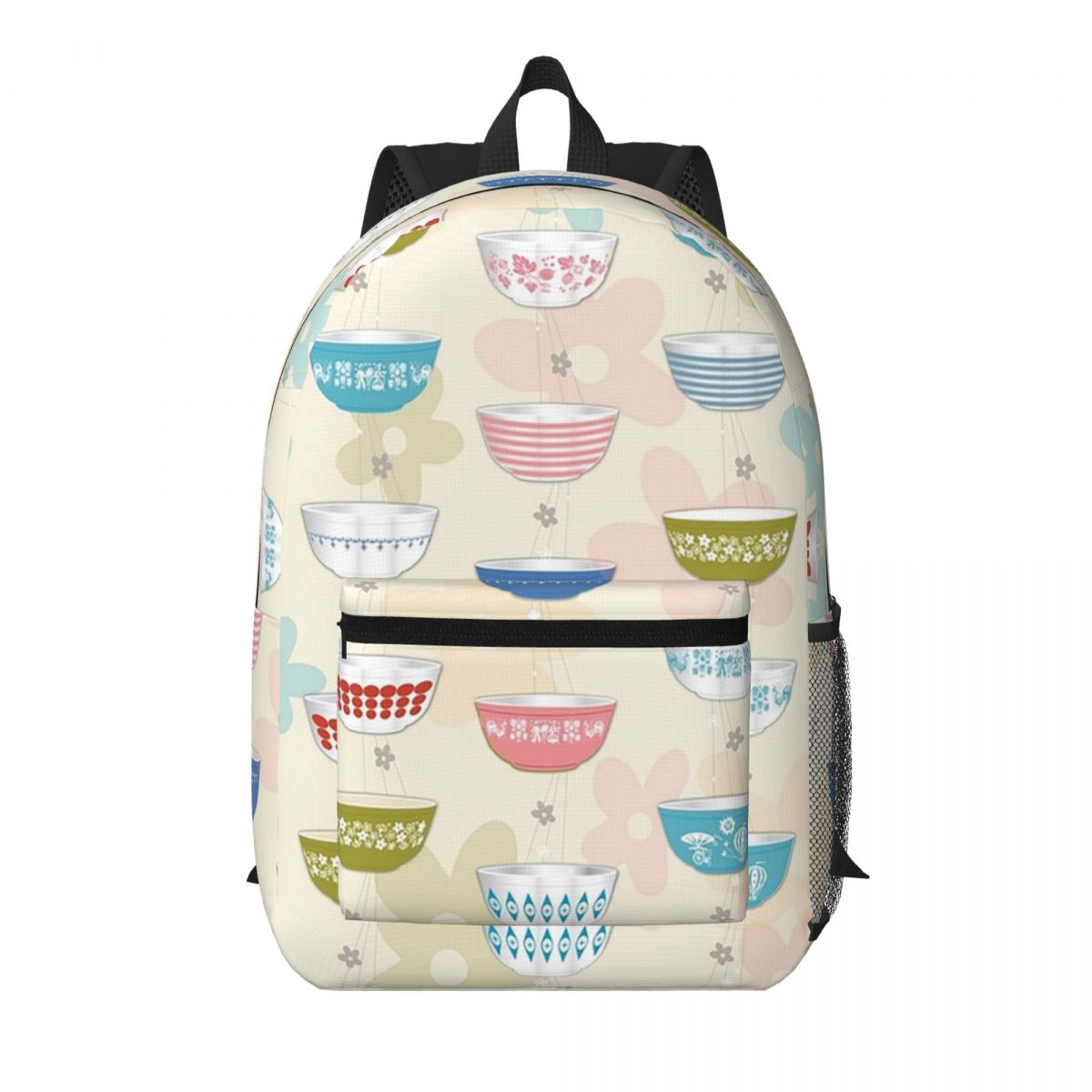 Vintage Collectible Pyrex - ヴィンテージパイレックスボウルコレクション学生バックパックスクールバッグハイキング旅行デイパック男の子女の子用ブックバッグショルダーバッグ