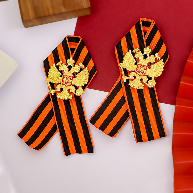 Vintage Collectible Accessories - ロシア聖ジョージリボン大祖国戦争メダル双頭の鷲バッジヴィンテージソビエトアクセサリー歴史コレクション