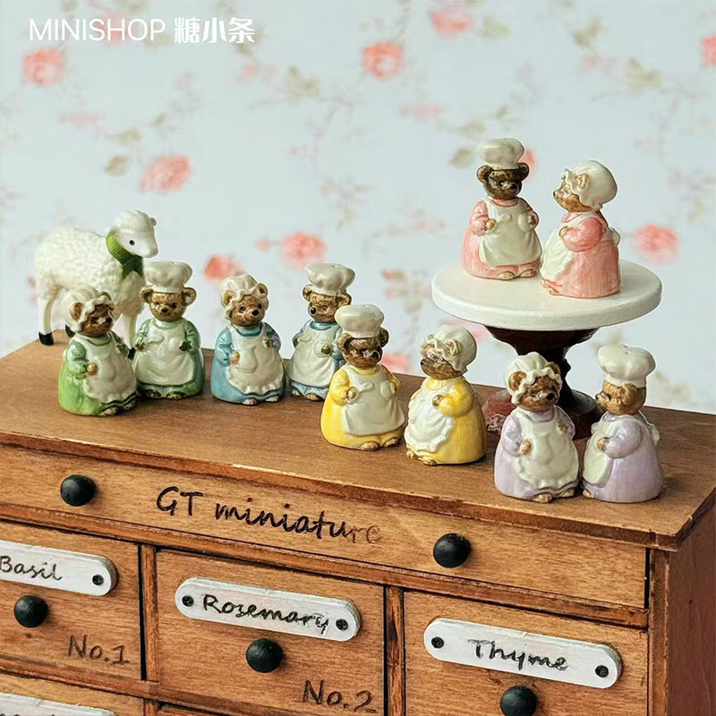 Vintage Toy Collector - 1:6 1:12 ミニチュアヴィンテージベア調味料ボトルドールハウスモデル家具アクセサリーBjd Ob11 Gsc Blyth