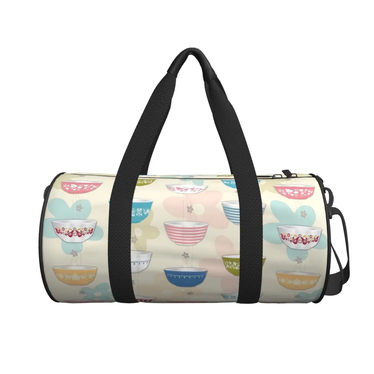 Vintage Collectible Pyrex - ヴィンテージパイレックスボウルコレクション 大型ダッフルジムバッグ 多機能ダッフルトラベルバッグ ハンドバッグ フィットネスバッグ