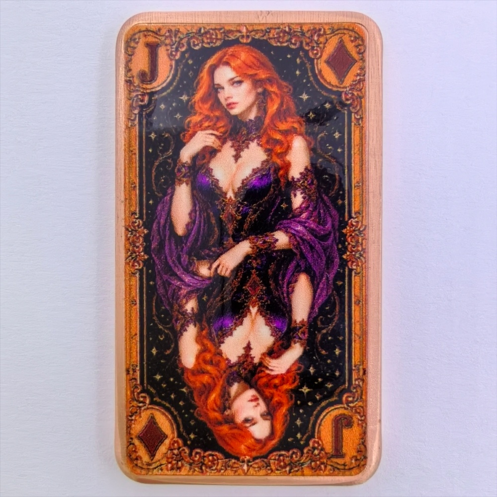 Vintage Collectible Playing Cards - 1オンス .999純銅バー ポーカー プレイカード ジャック ダイヤモンド