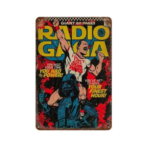 Vintage Collectible Tins - Y1、クイーン ラジオ ガガ コミック スタイル ウォール