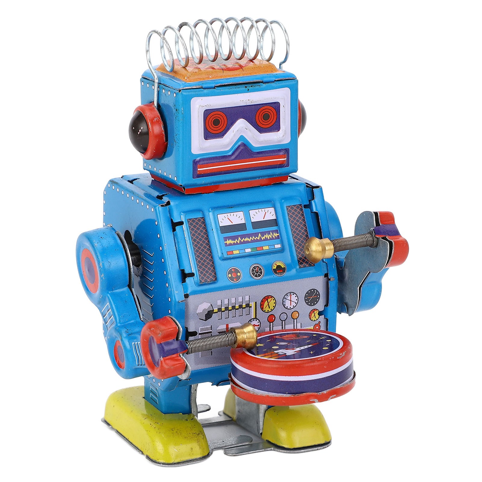 Vintage Collectible Tins - ロボット時計仕掛けのクリエイティブな手作りドラム演奏ヴィンテージロボット缶 大人のコレクション装飾用 ドラム演奏ヴィンテージロボット缶