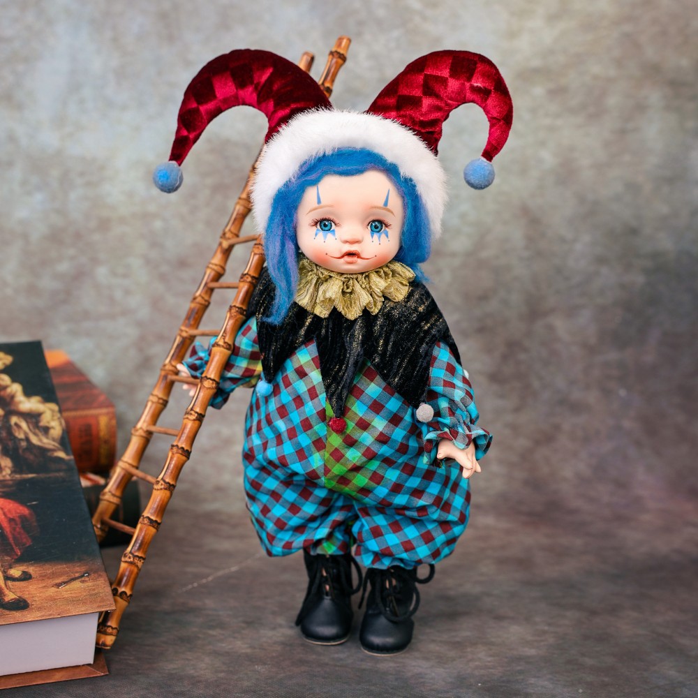 Vintage Collectible Clowns - ハロウィンギフト 14インチ セラミックピエロ人形 ヴィンテージコレクタブル装飾オーナメントおもちゃ