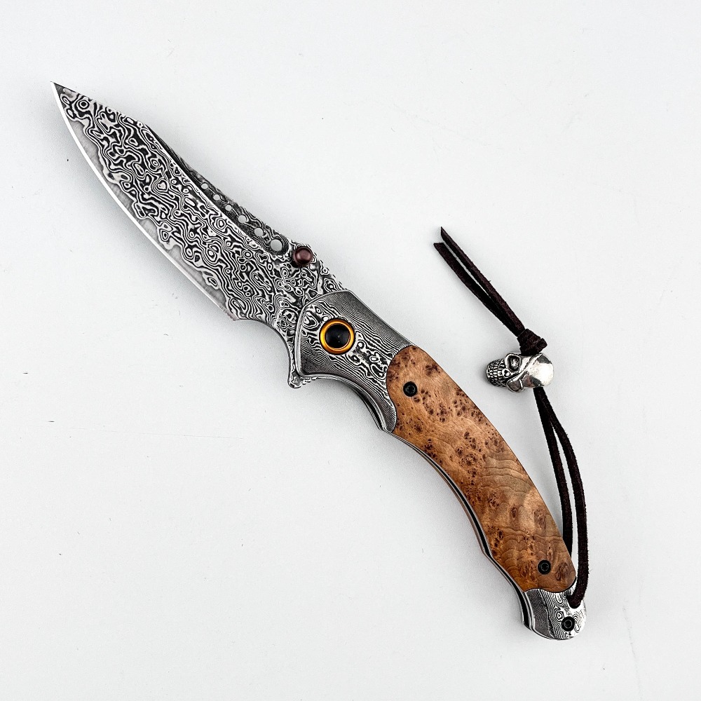 高硬度ダマスカス模様折りたたみナイフ、ヴィンテージ装飾コレク - Vintage Collectible Pocket Knives のレビューと価格
