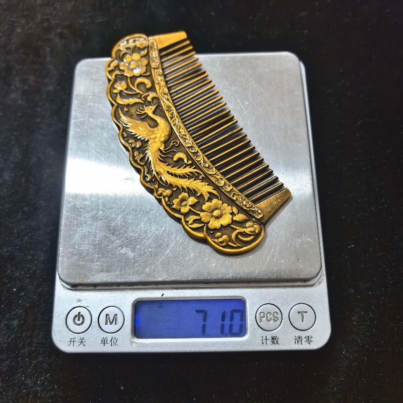 ヴィンテージ合金アンティークゴールド彫刻ヘアコーム フェニッ - Vintage Collectible Accessories のレビューと価格