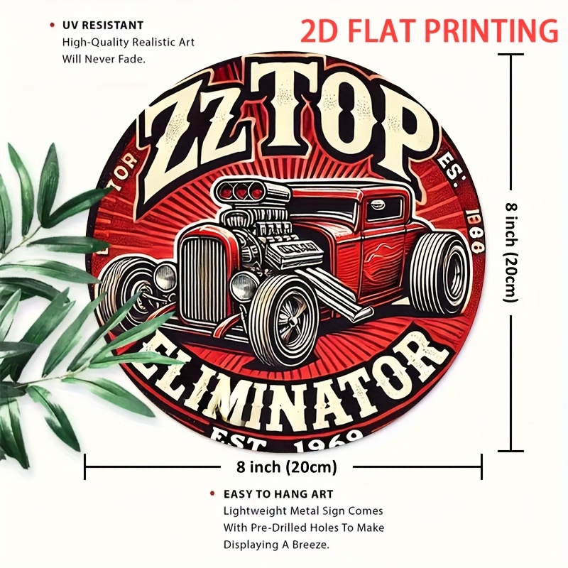 2D フラット、1個 ZZ Top エリミネーター ホットロ - Vintage Collectible Signs のレビューと価格