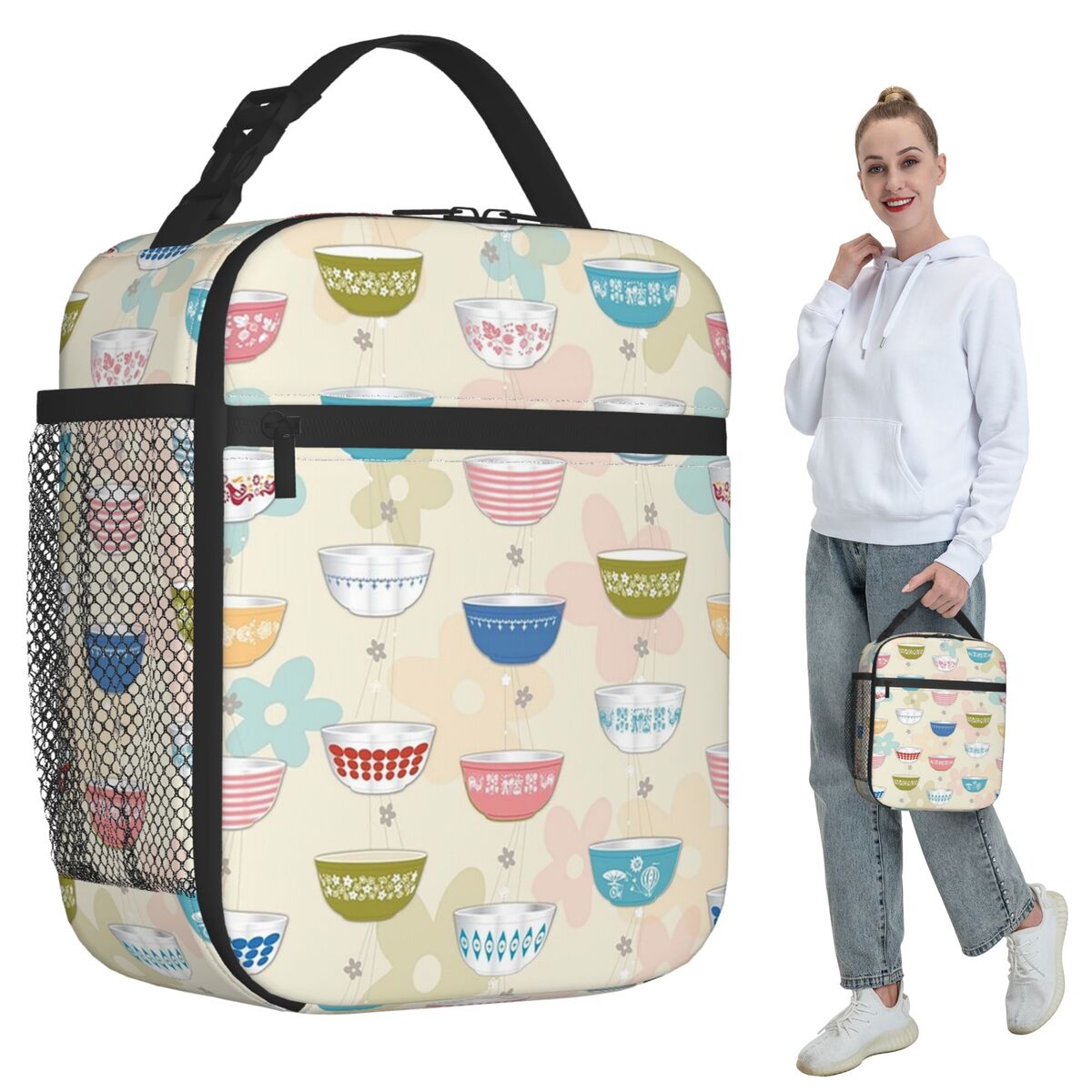 ヴィンテージパイレックスボウルコレクション断熱ランチバッグ女 - Vintage Collectible Pyrex のレビューと価格