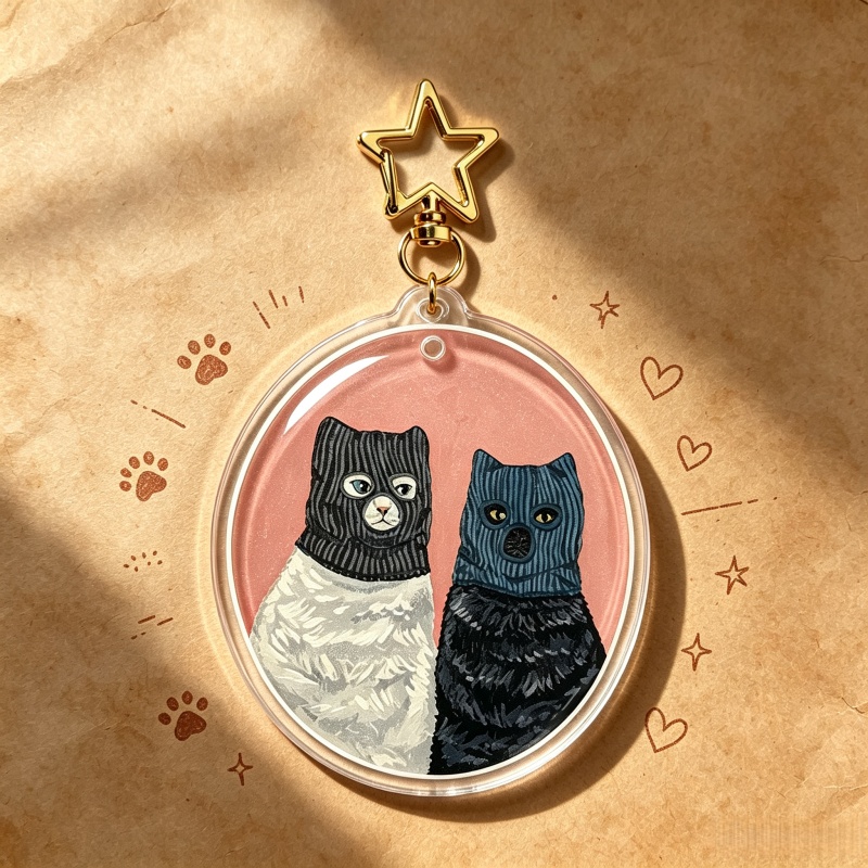 シリアルカッドラーズ猫アクリルキーホルダーかわいい抱きしめる - Vintage Cartoon Collectible のレビューと価格