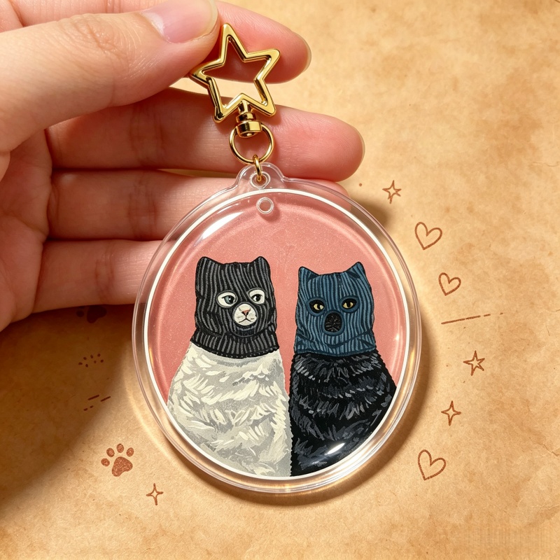 シリアルカッドラーズ猫アクリルキーホルダーかわいい抱きしめる - Vintage Cartoon Collectible のレビューと価格