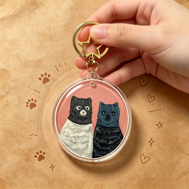 シリアルカッドラーズ猫アクリルキーホルダーかわいい抱きしめる - Vintage Cartoon Collectible のレビューと価格