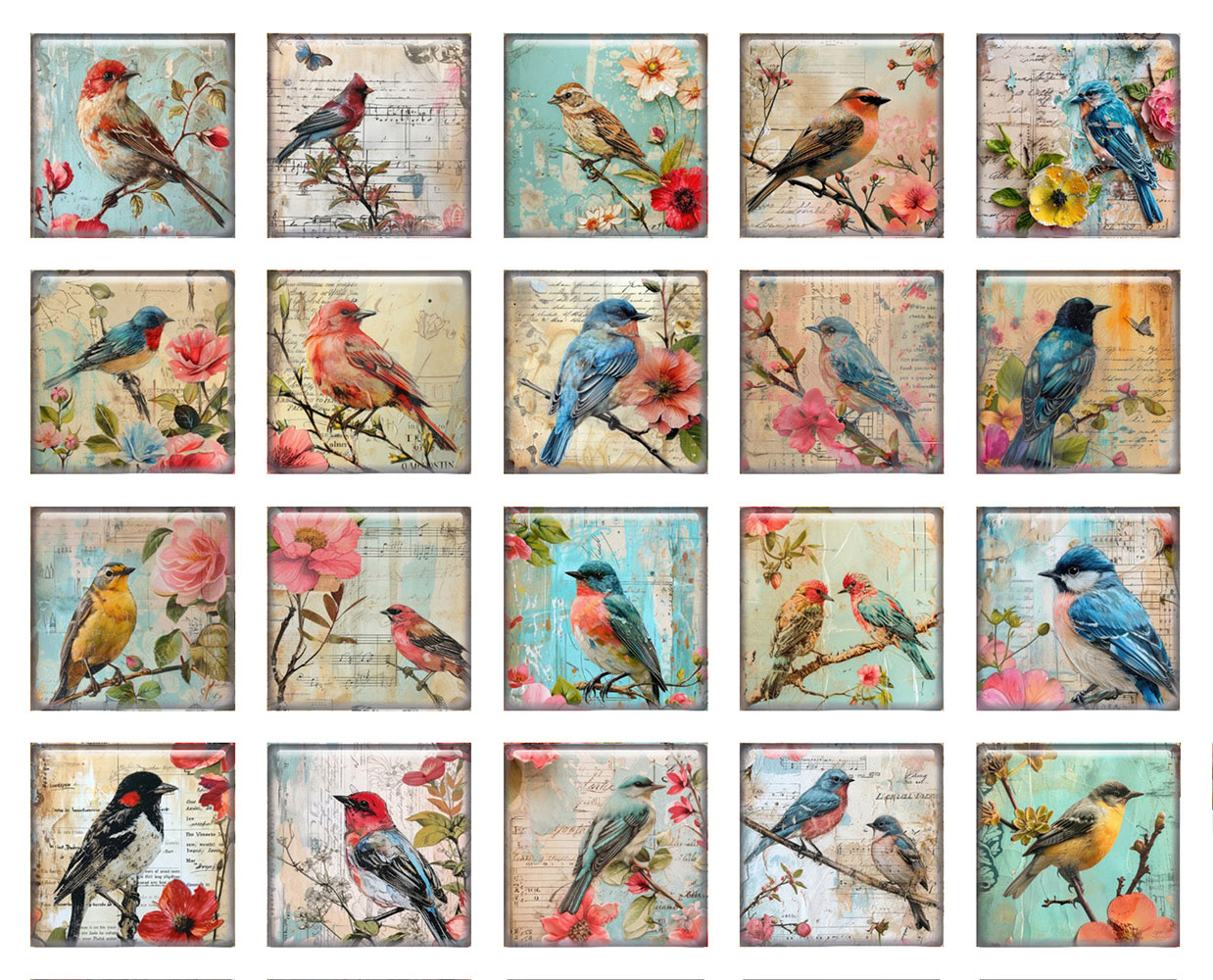 ランダムミックスラウンド/オーバル/スクエアヴィンテージ鳥花 - Vintage Collectibles For Sale のレビューと価格