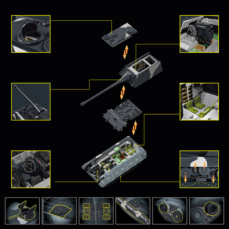 1836ピース MOC 大人向け E-100 戦車駆逐艦モデ - Vintage Collectible Toys のレビューと価格