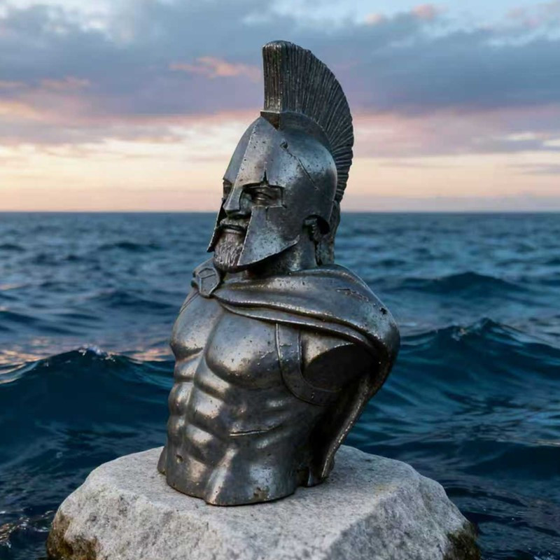 固体鉄アート半身スパルタ像ヴィンテージギリシャ戦士の置物壁の - Vintage Collectible Accessories のレビューと価格