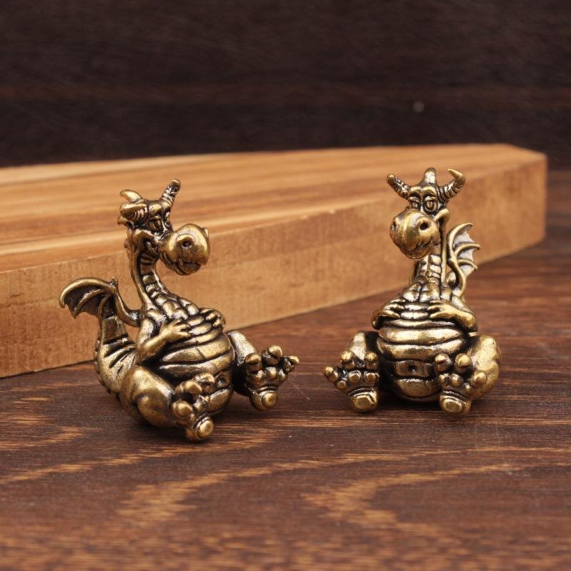 かわいい真鍮製ドラゴンの置物、ヴィンテージ風カートゥーンデザ - Vintage Cartoon Collectible のレビューと価格