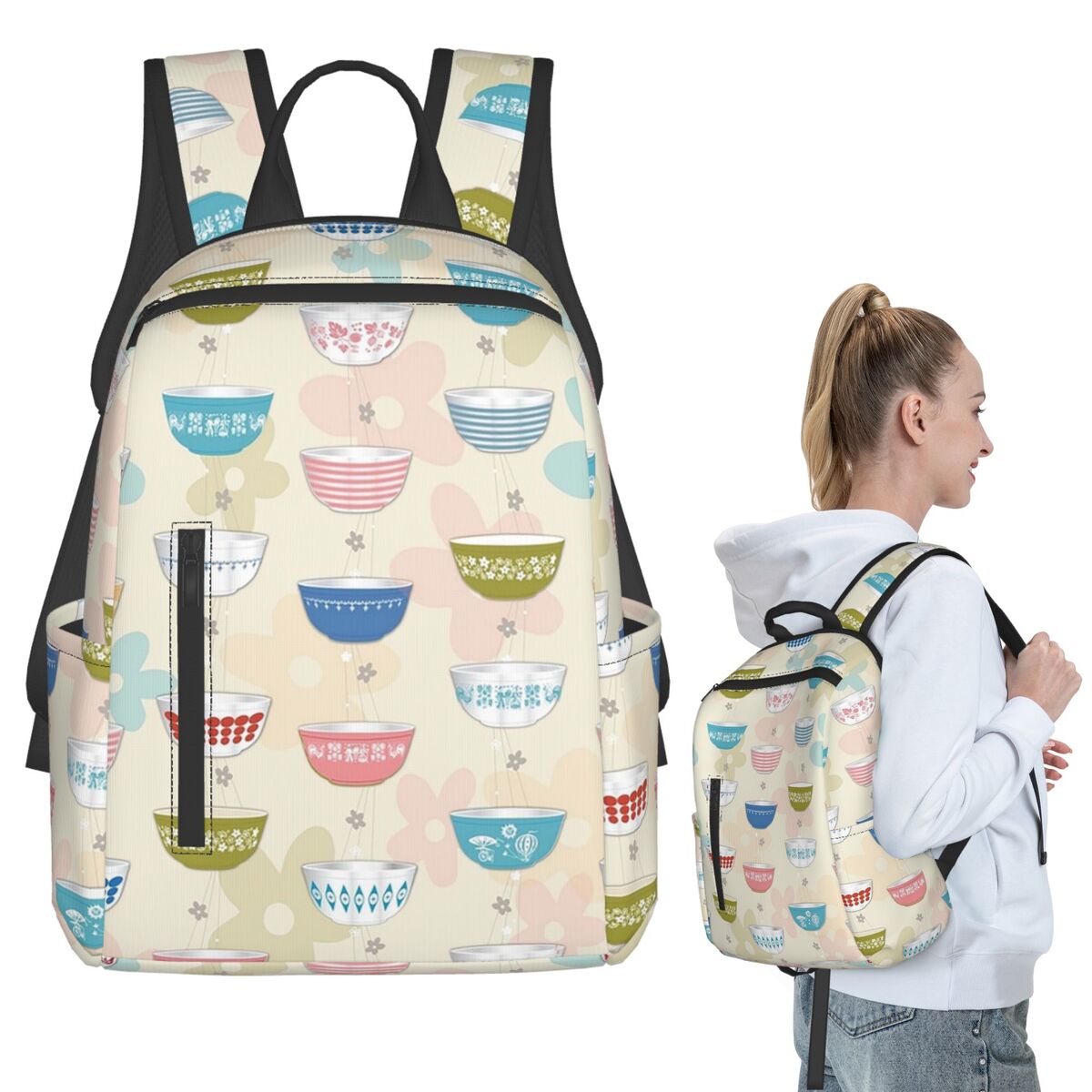 ヴィンテージパイレックスボウルコレクションバックパック学生ブ - Vintage Collectible Pyrex のレビューと価格