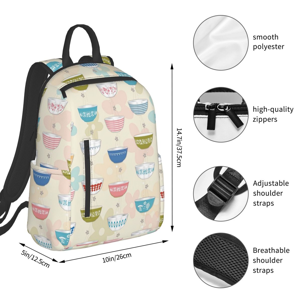 ヴィンテージパイレックスボウルコレクションバックパック学生ブ - Vintage Collectible Pyrex のレビューと価格