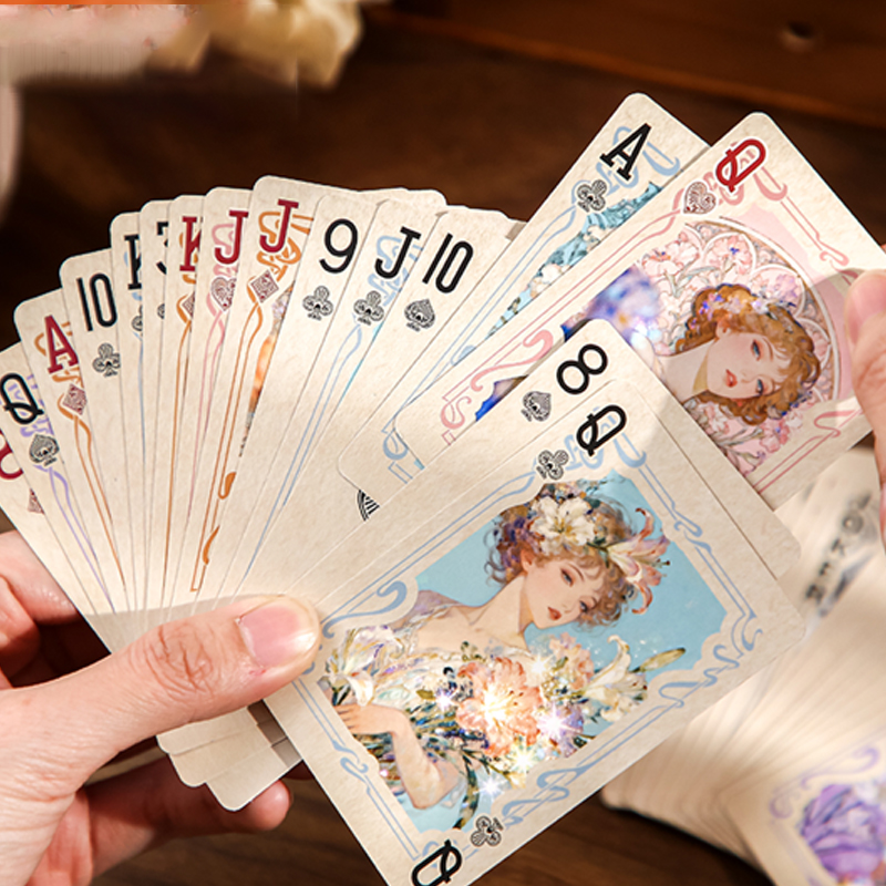 55枚入り金メッキフラワードリームトランプ、ヴィンテージイラ - Vintage Collectible Playing Cards のレビューと価格
