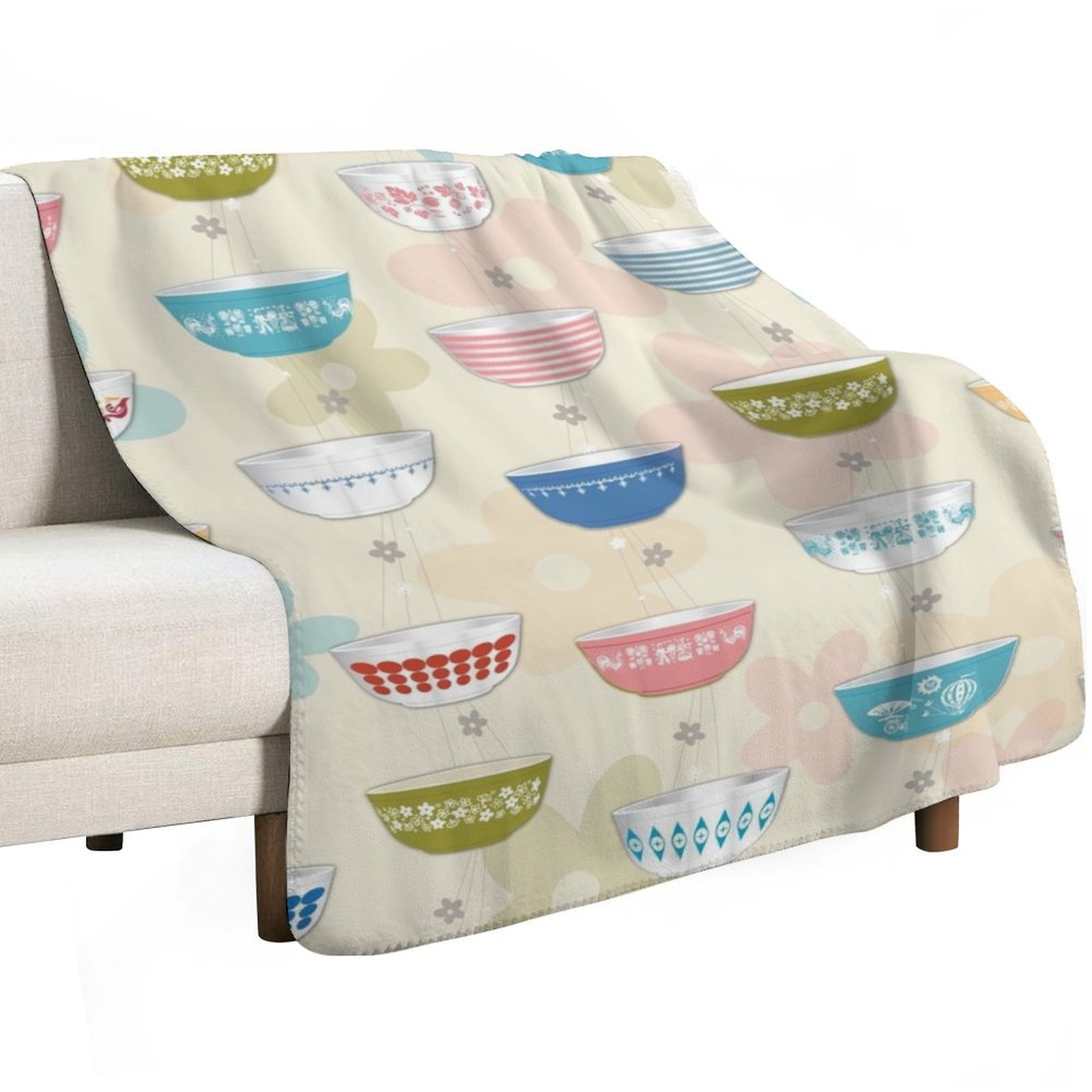 ヴィンテージパイレックスボウルコレクションスローブランケット - Vintage Collectible Pyrex のレビューと価格