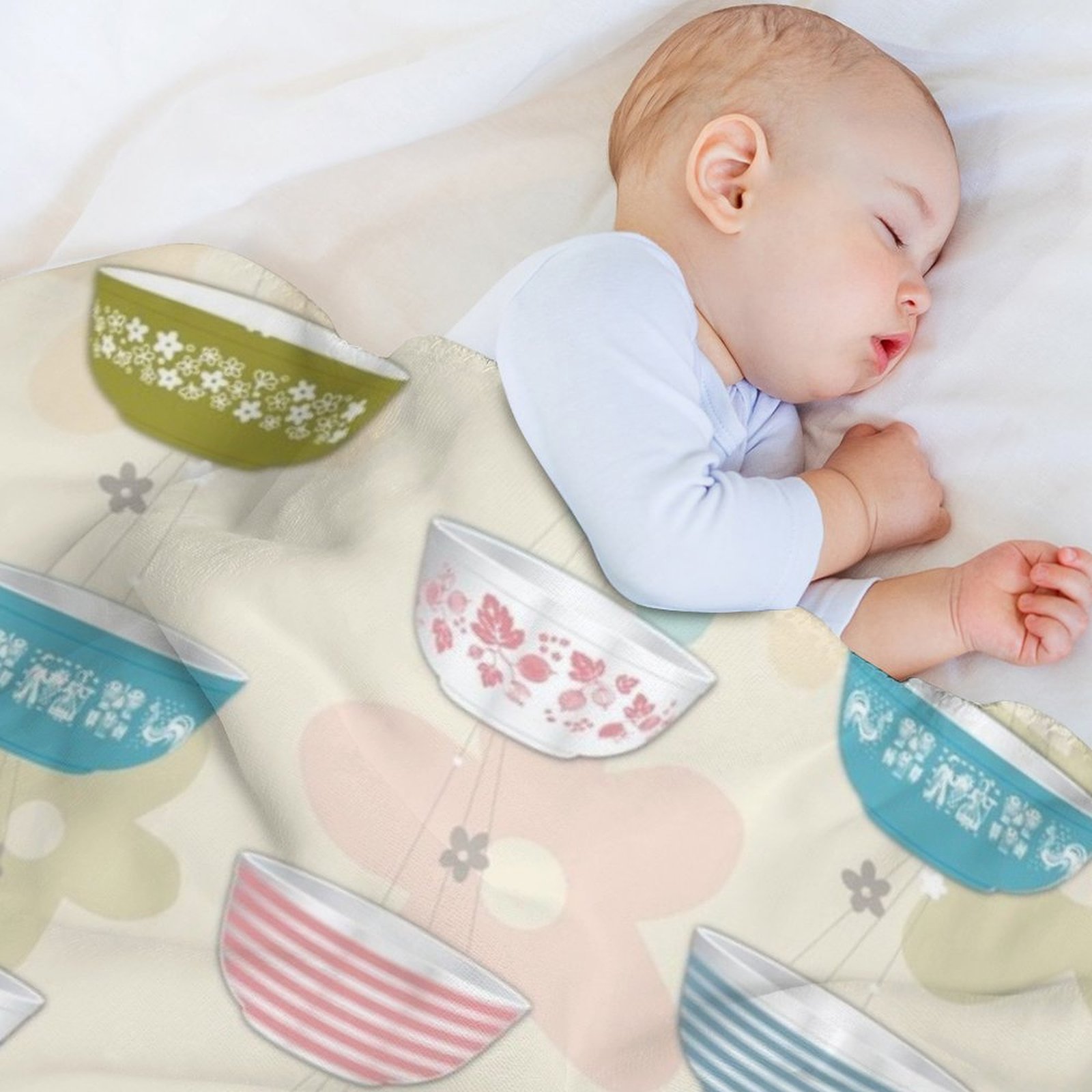 ヴィンテージパイレックスボウルコレクションスローブランケット - Vintage Collectible Pyrex のレビューと価格
