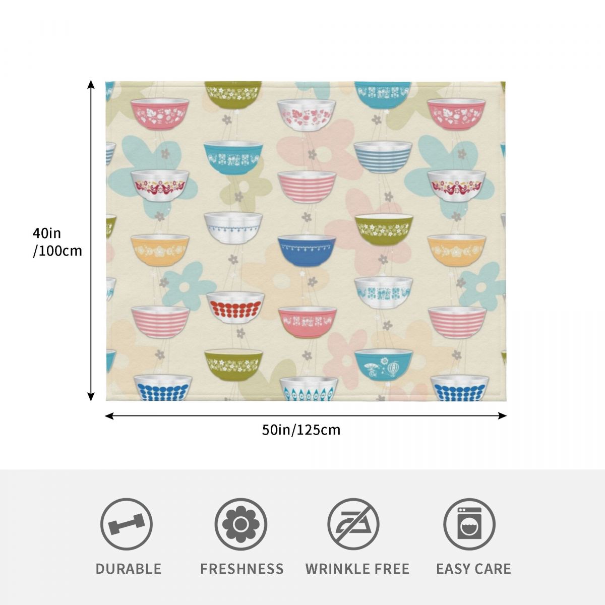 ヴィンテージパイレックスボウルコレクションスローブランケット - Vintage Collectible Pyrex のレビューと価格