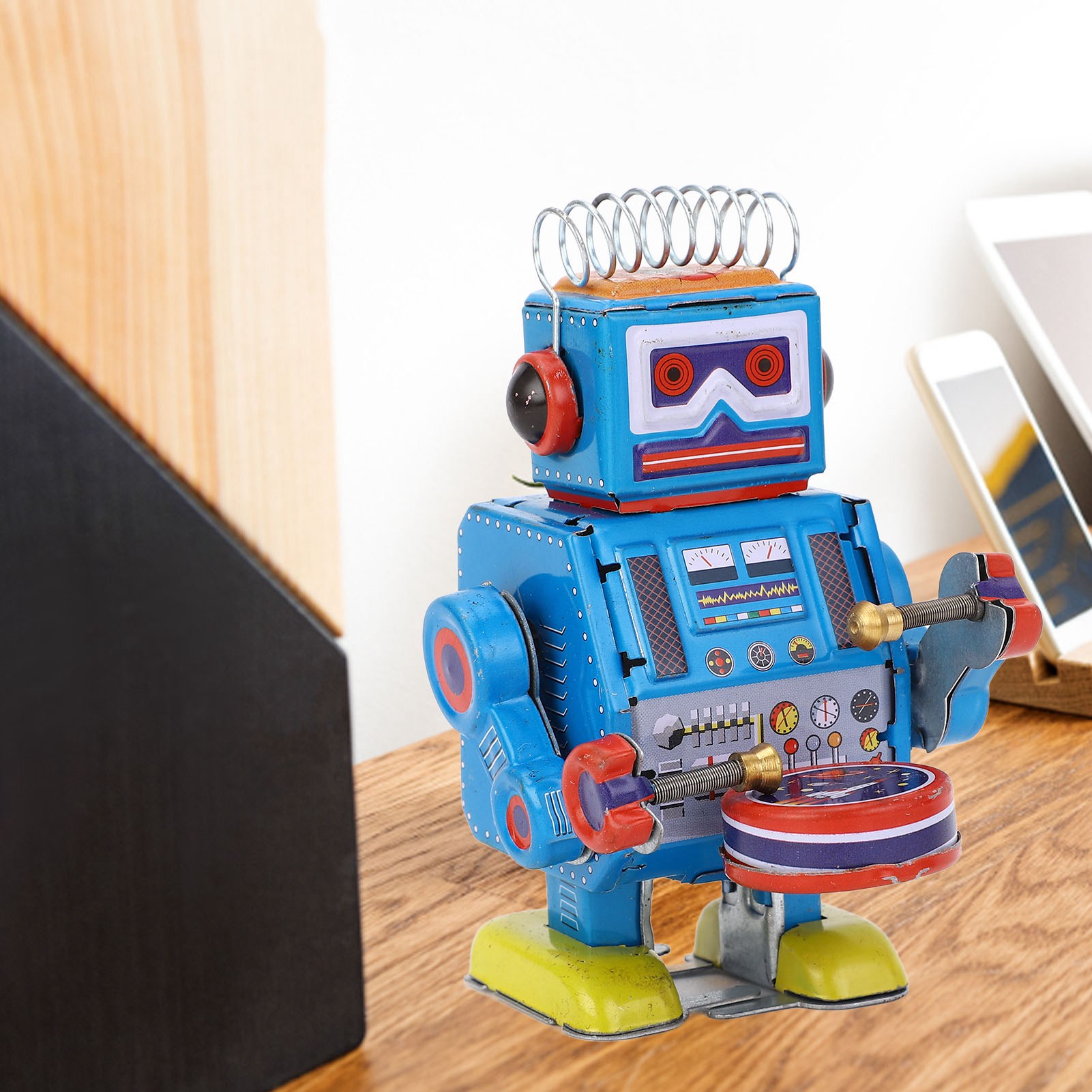 ロボット時計仕掛けのクリエイティブな手作りドラム演奏ヴィンテ - Vintage Collectible Tins のレビューと価格